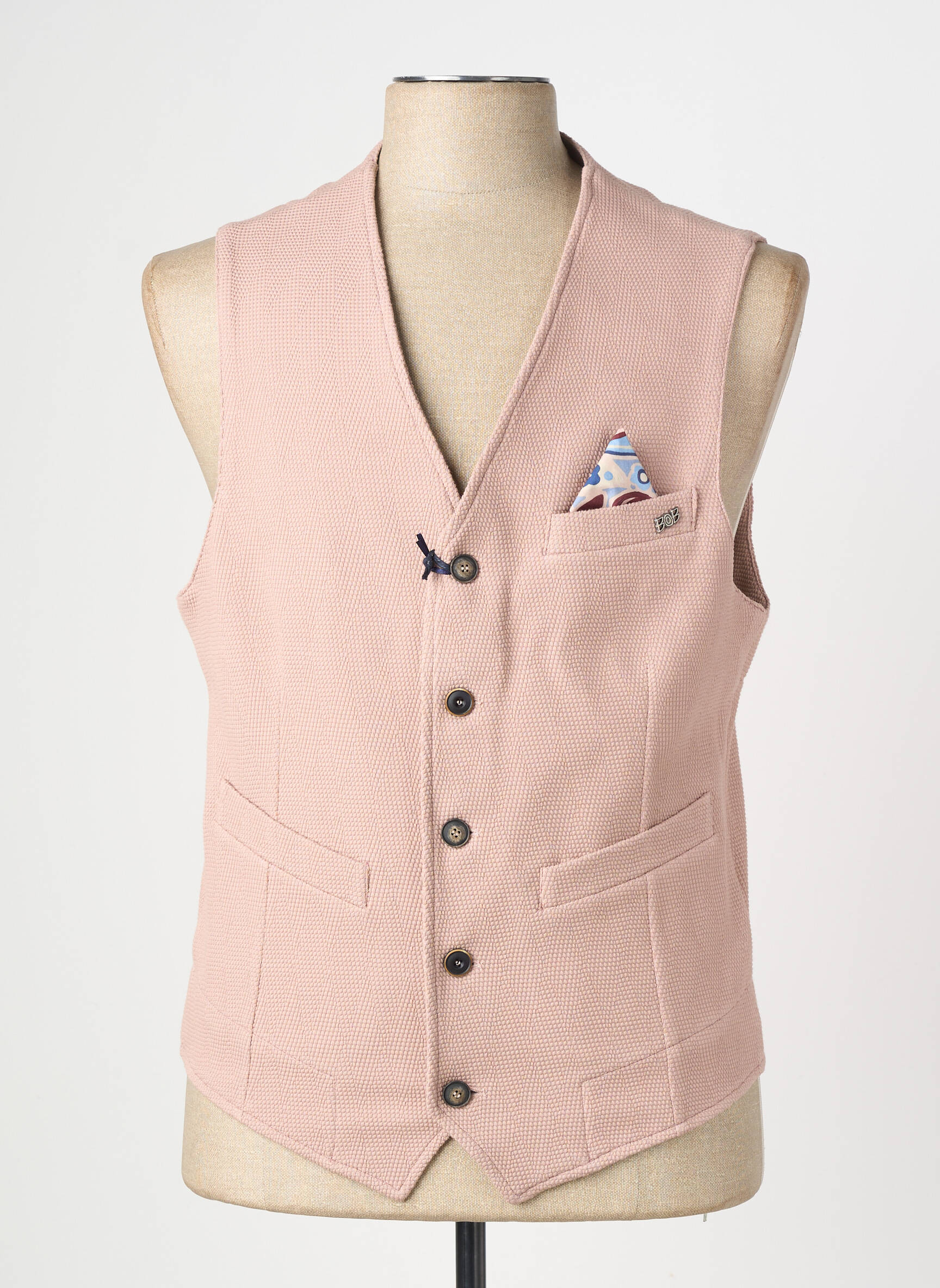 Gilet sans manche coupe cintrée rose BOB homme