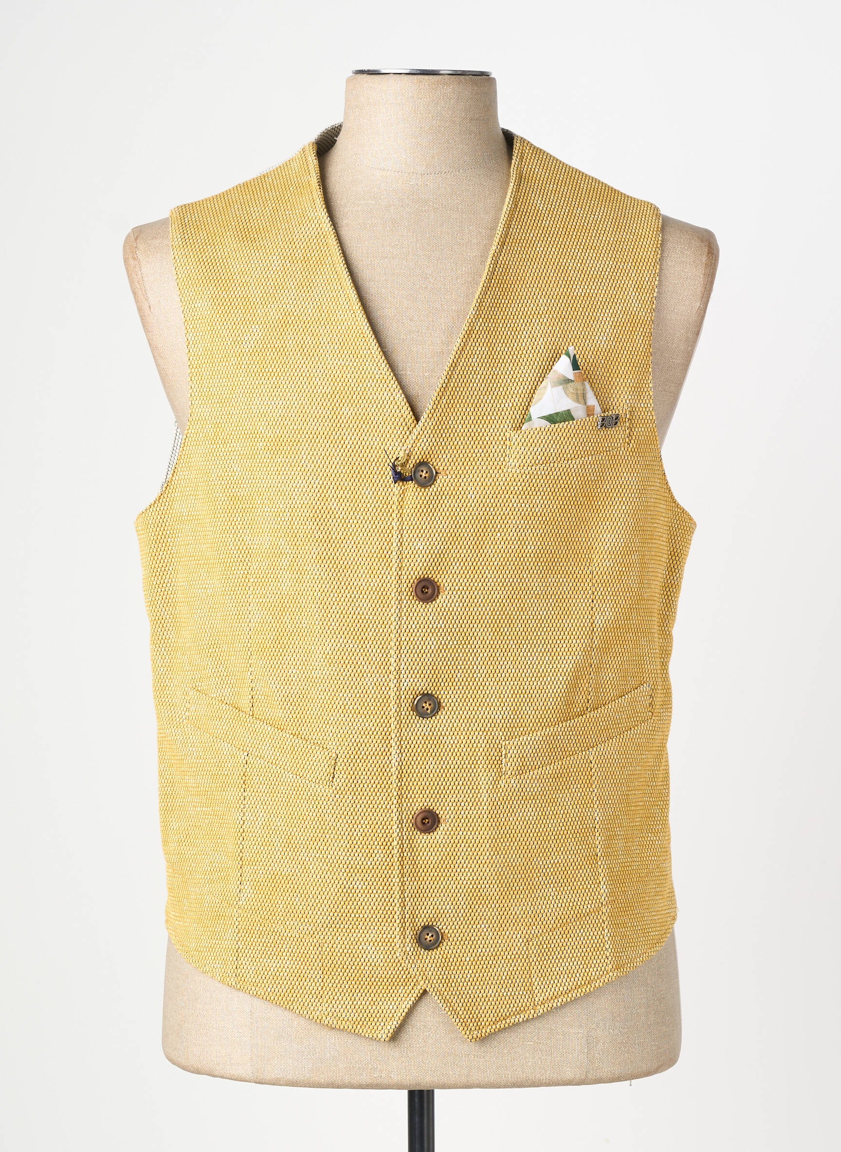 Gilet sans manche fermeture boutonnée sur le devant jaune BOB homme
