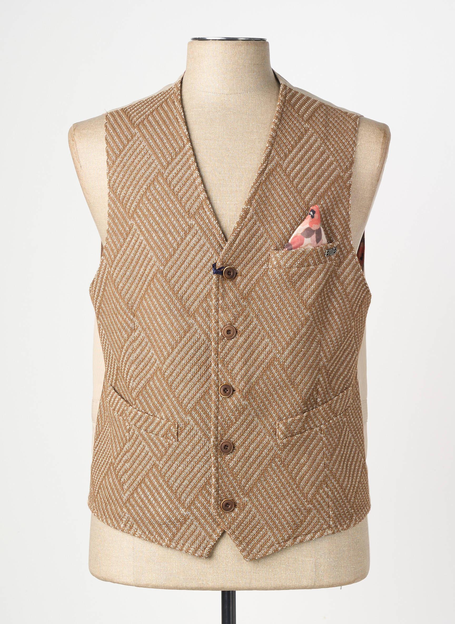 Gilet sans manche coupe cintrée marron BOB homme