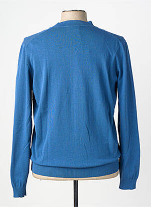 Gilet manches longues col v bleu WOOL & CO homme