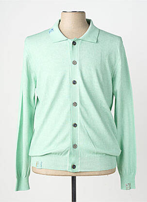 Gilet manches longues fermeture boutonnée sur le devant vert BOB homme
