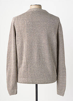 Gilet manches longues fermeture boutonnée sur le devant marron WOOL & CO homme