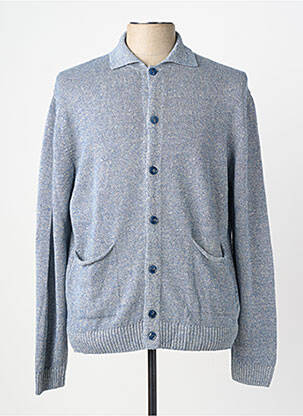 Gilet manches longues fermeture boutonnée sur le devant bleu WOOL & CO homme