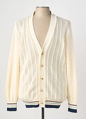 Gilet manches longues col v beige BOB homme
