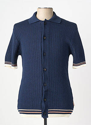 Gilet manches courtes fermeture boutonnée sur le devant bleu BOB homme