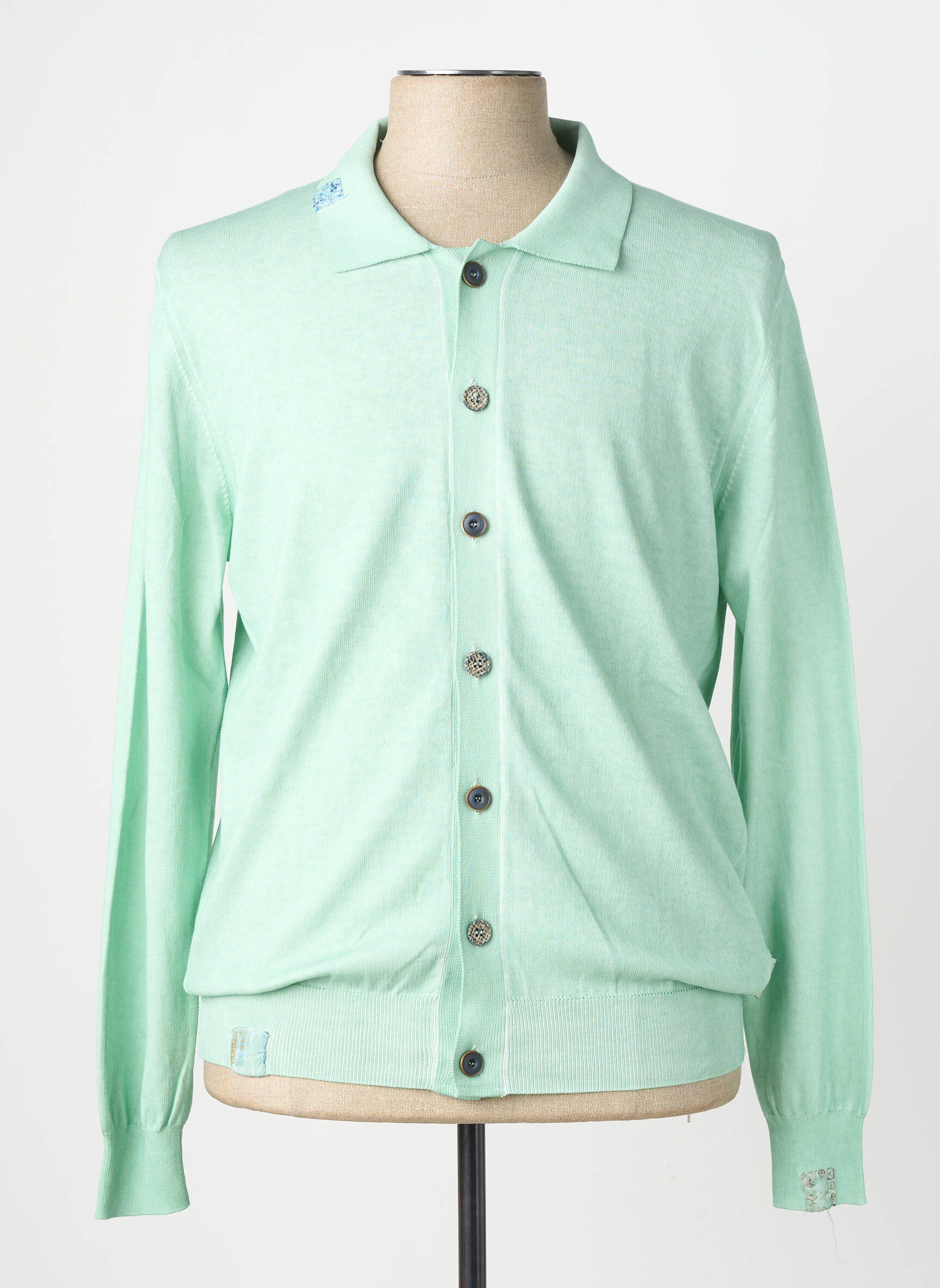 Gilet manches longues fermeture boutonnée sur le devant vert BOB homme