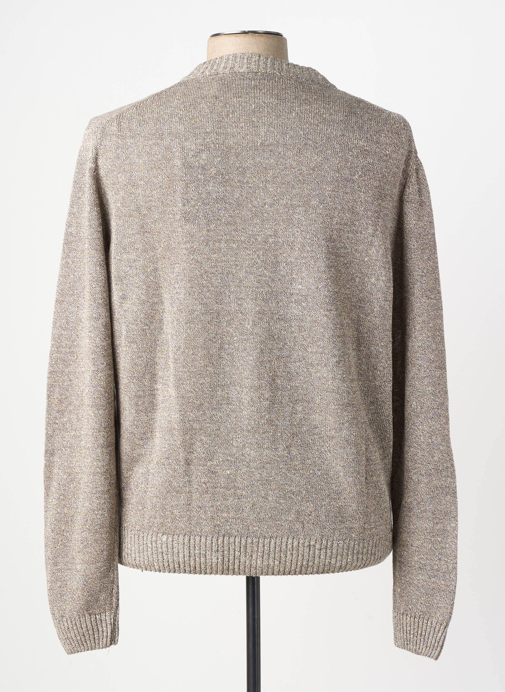 Gilet manches longues fermeture boutonnée sur le devant marron WOOL & CO homme