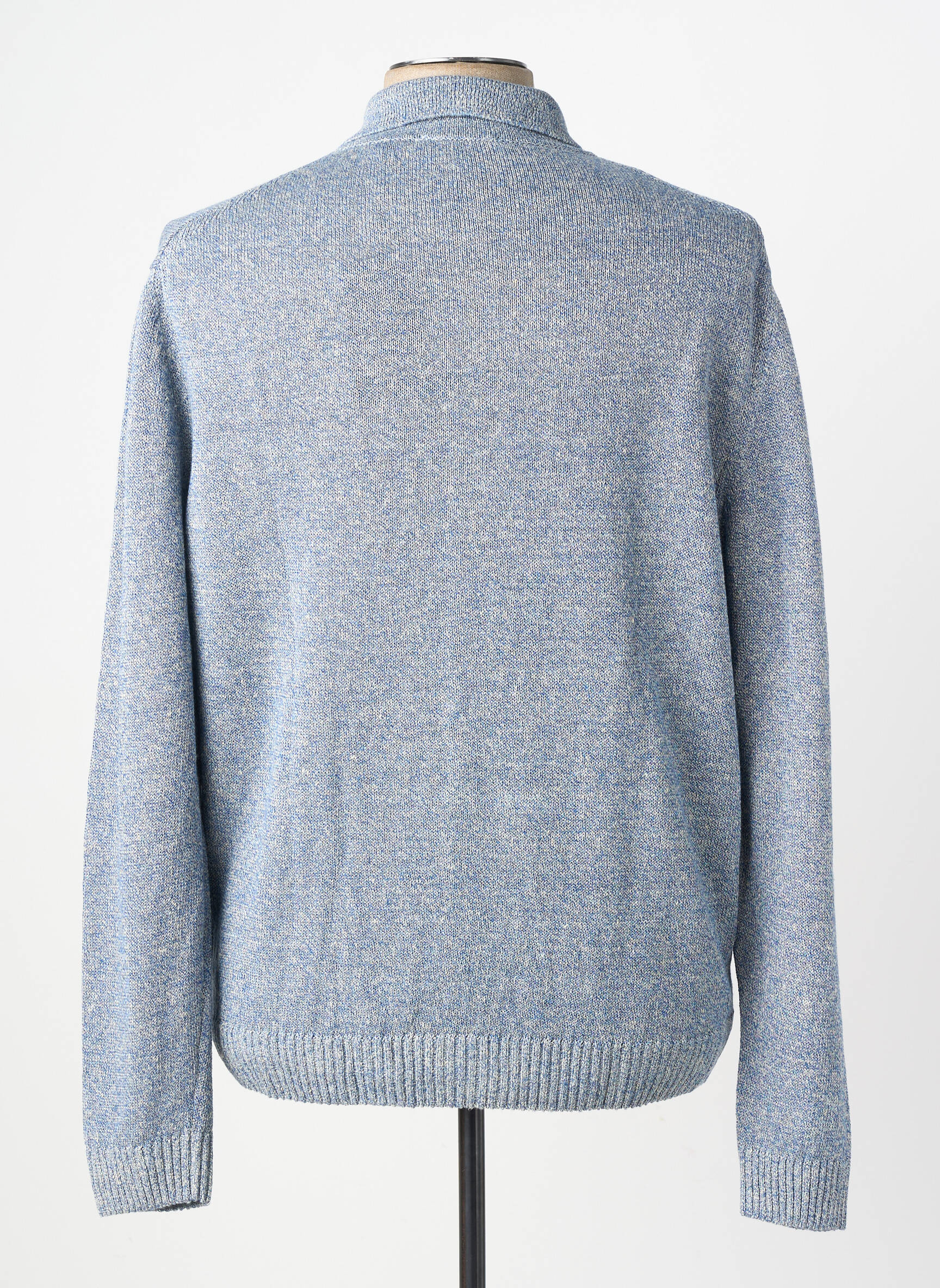Gilet manches longues fermeture boutonnée sur le devant bleu WOOL & CO homme