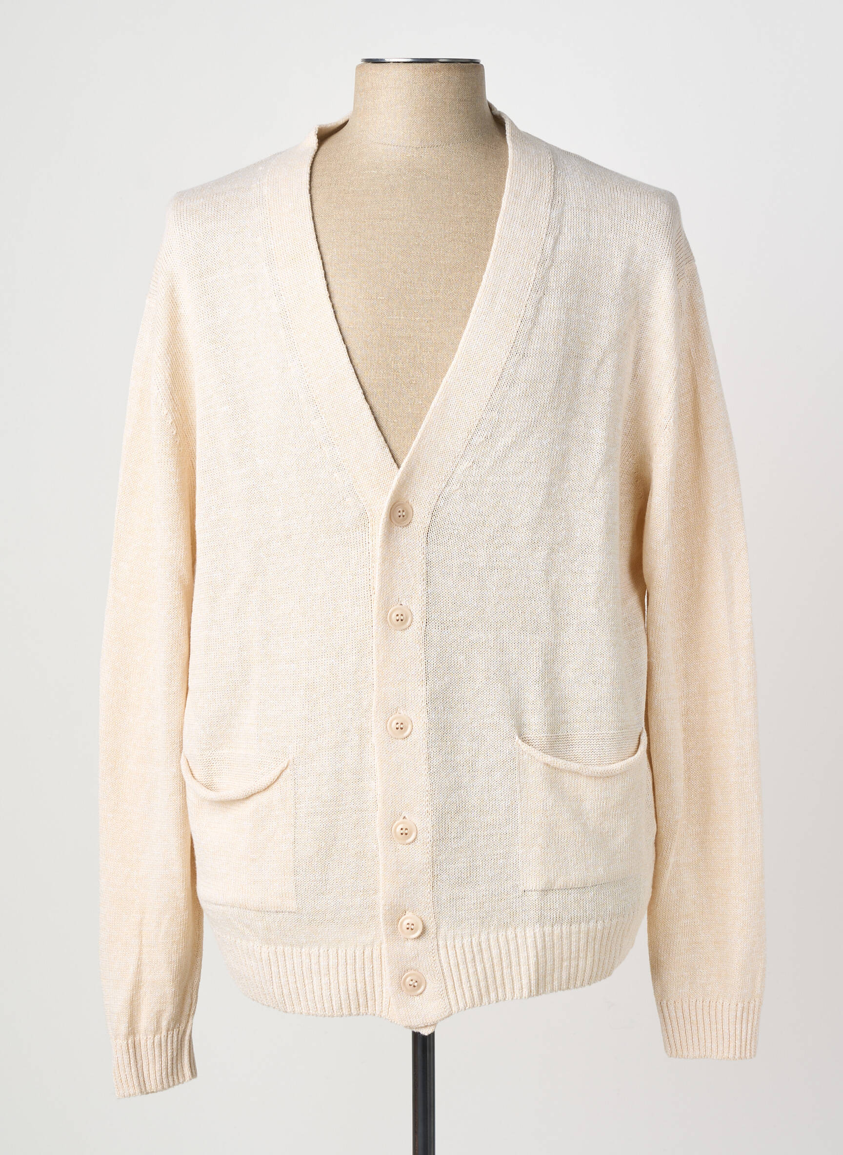 Gilet manches longues coupe cintrée beige WOOL & CO femme