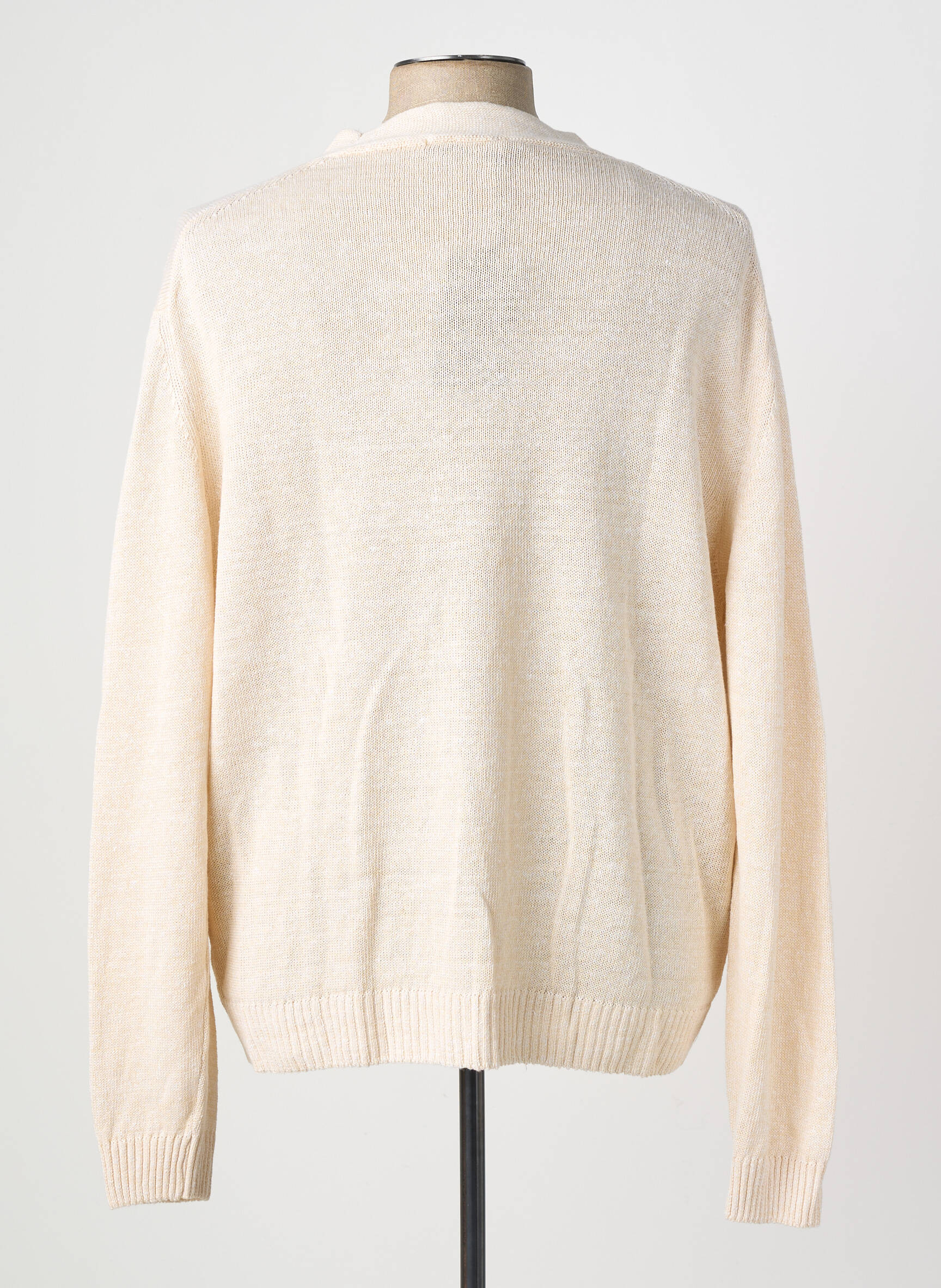 Gilet manches longues coupe cintrée beige WOOL & CO femme