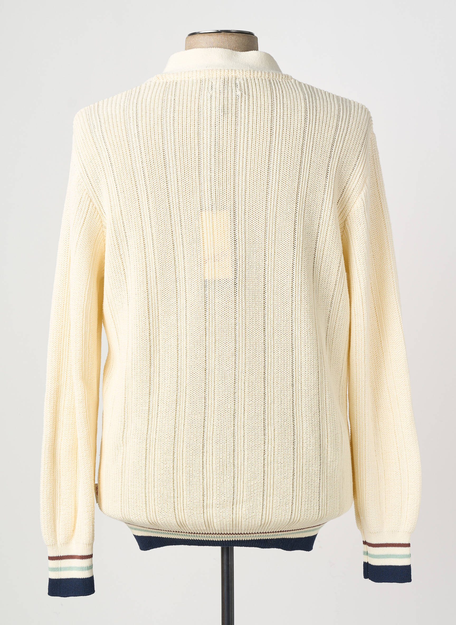 Gilet manches longues col v beige BOB homme