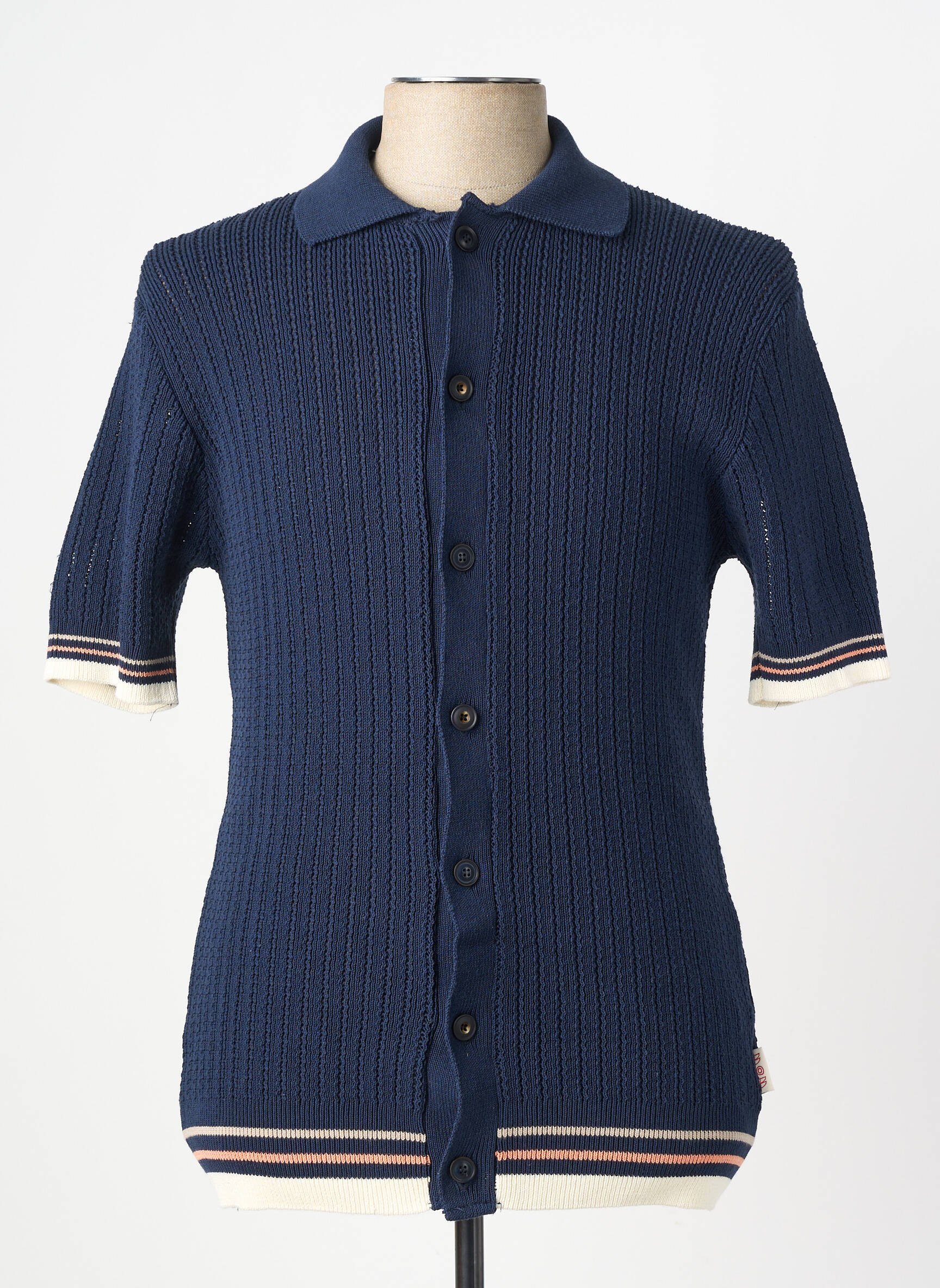 Gilet manches courtes fermeture boutonnée sur le devant bleu BOB homme