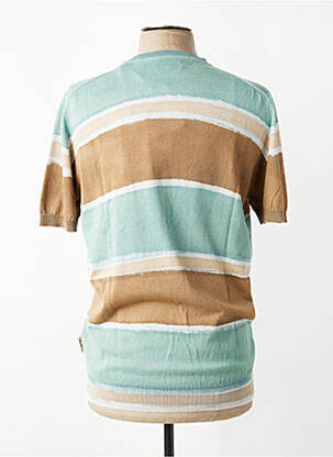 Pull stretch manches courtes vert BOB homme