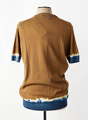 Pull stretch manches courtes marron BOB homme