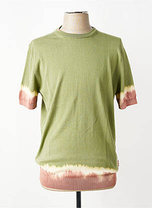 Pull stretch manches courtes vert BOB homme