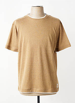Pull stretch manches courtes marron BOB homme