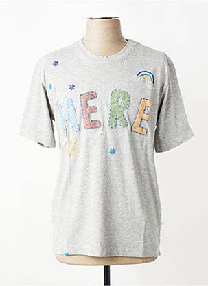 T-shirt tissage chiné manches courtes gris BOB homme