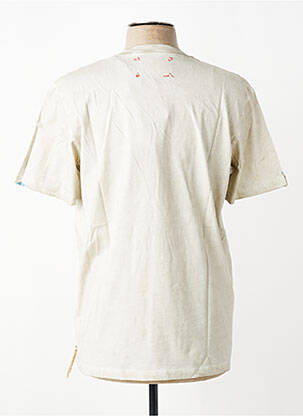 T-shirt broderie manches courtes beige BOB homme