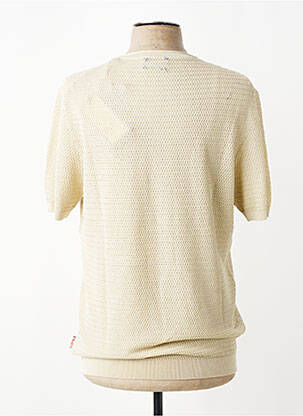Pull maille souple et aérée manches courtes beige BOB homme