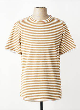 Pull stretch manches courtes beige BOB homme