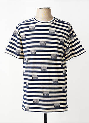 Pull stretch manches courtes bleu BOB homme