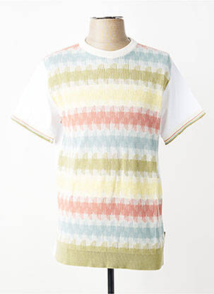 Pull col rond manches courtes vert BOB homme