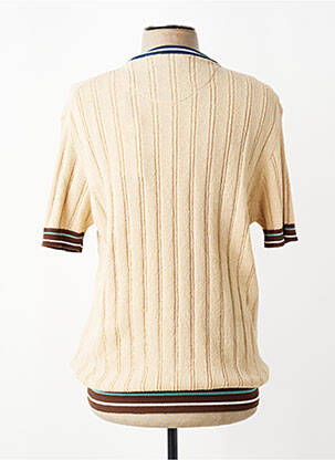 Pull stretch manches courtes beige BOB homme