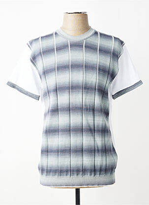 Pull stretch manches courtes gris BOB homme