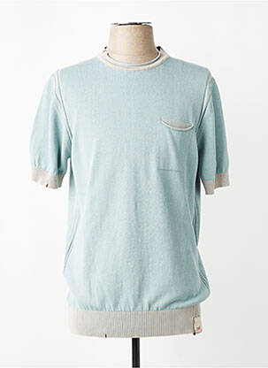 Pull stretch manches courtes bleu BOB homme