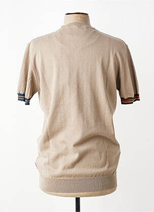 Pull stretch manches courtes marron BOB homme