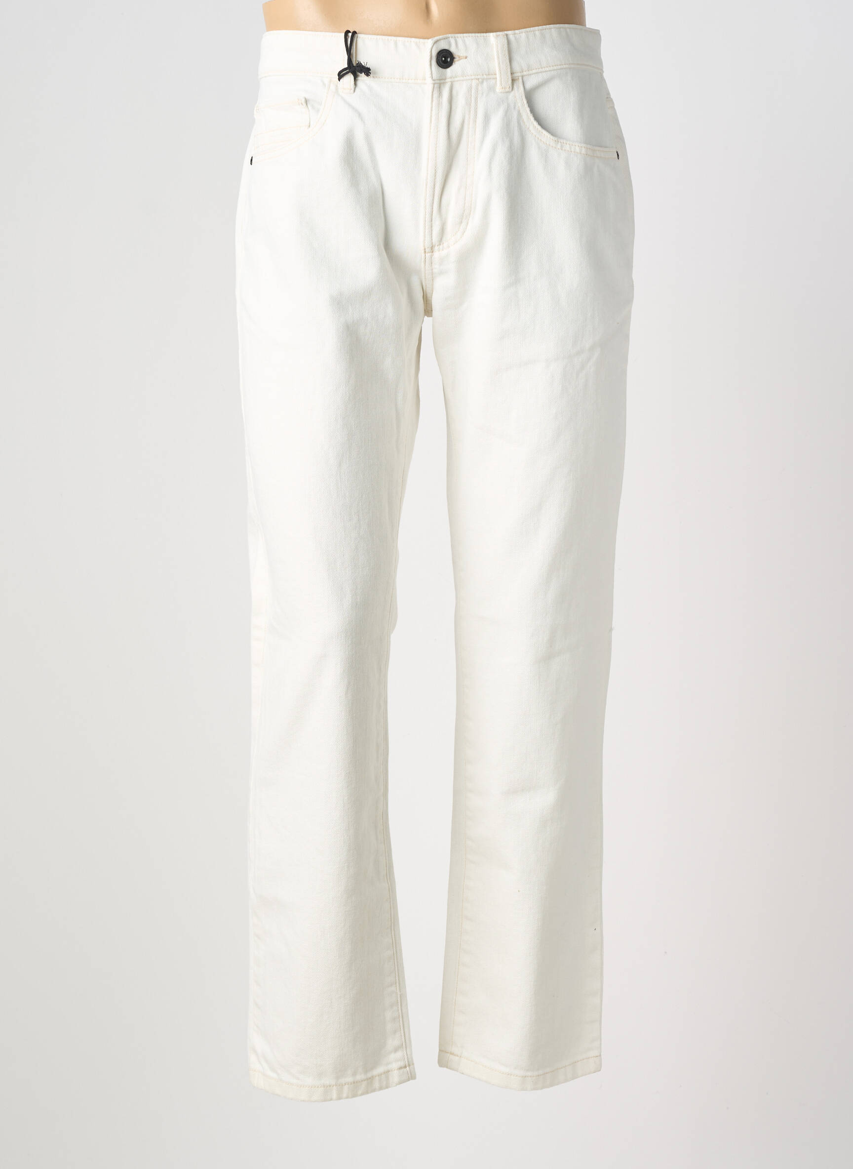 Jeans coupe droite fermeture zippée sous rabat boutonné taille normale beige CAMEL ACTIVE homme