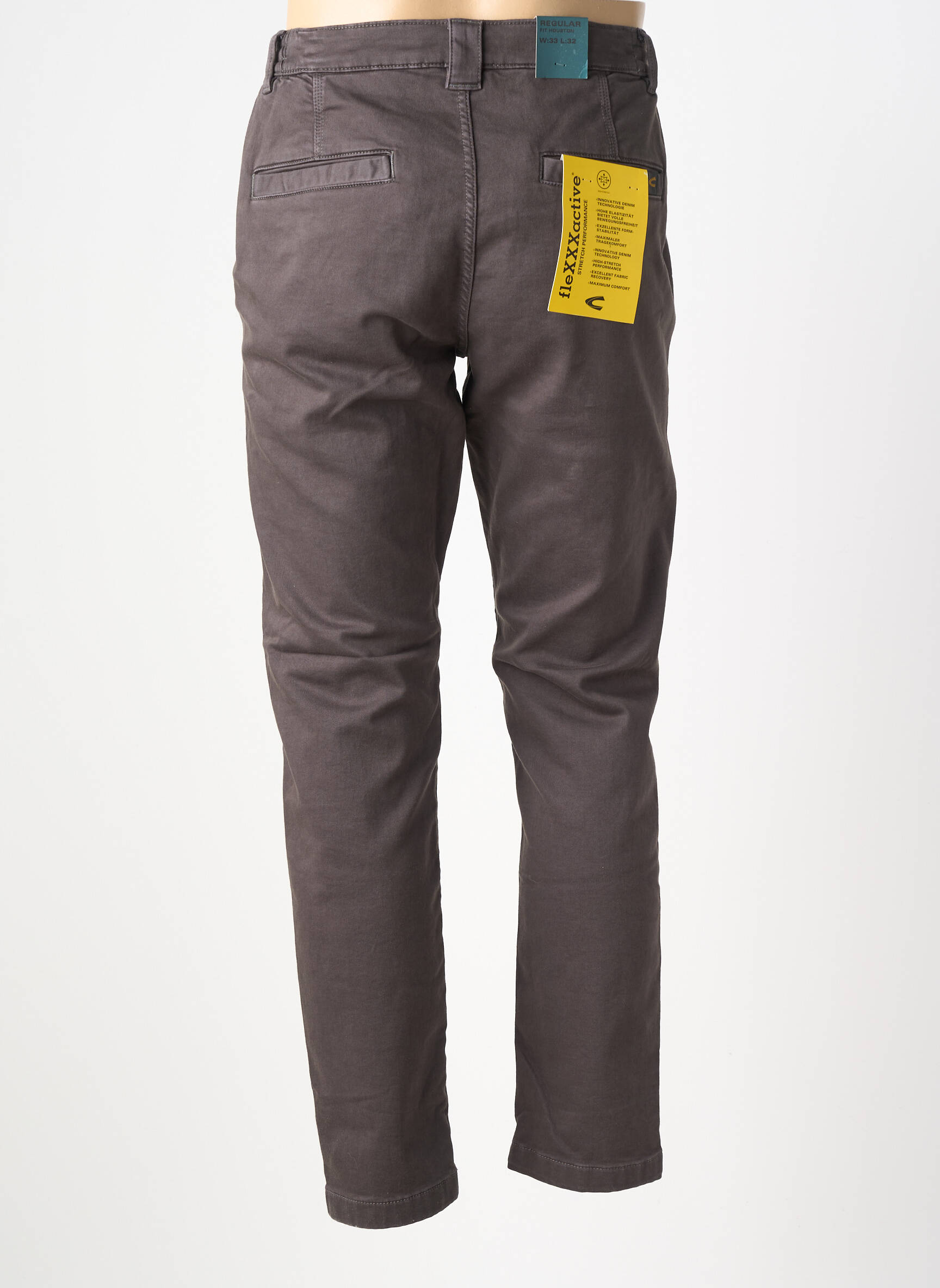 Pantalon chino stretch taille normale marron CAMEL ACTIVE homme