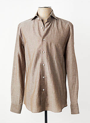 Chemise manches longues coupe cintrée marron XACUS homme