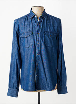 Chemise manches longues coupe cintrée bleu XACUS homme