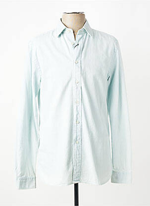Chemise manches longues coupe cintrée bleu XACUS homme