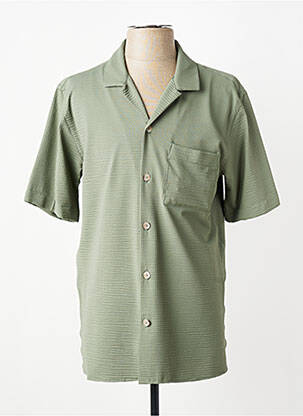 Chemise manches courtes col tailleur vert XACUS homme