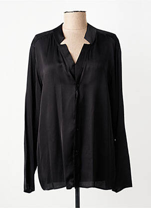 Chemisier coupe droite manches longues noir XACUS femme