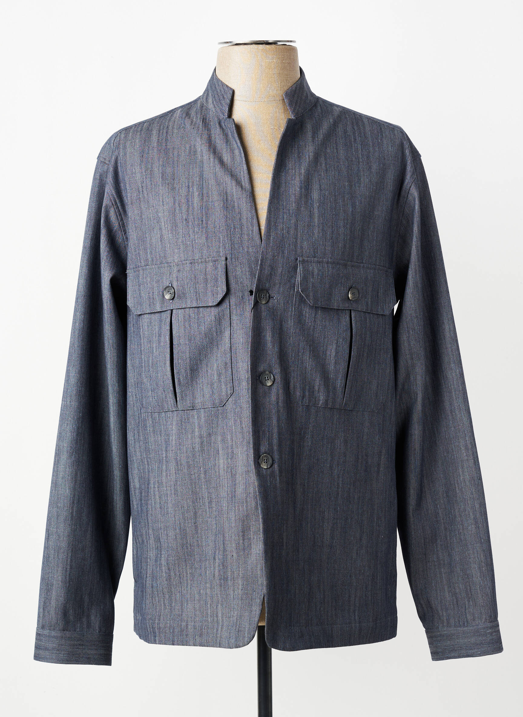 Veste casual fermeture boutonnée sur le devant bleu XACUS homme
