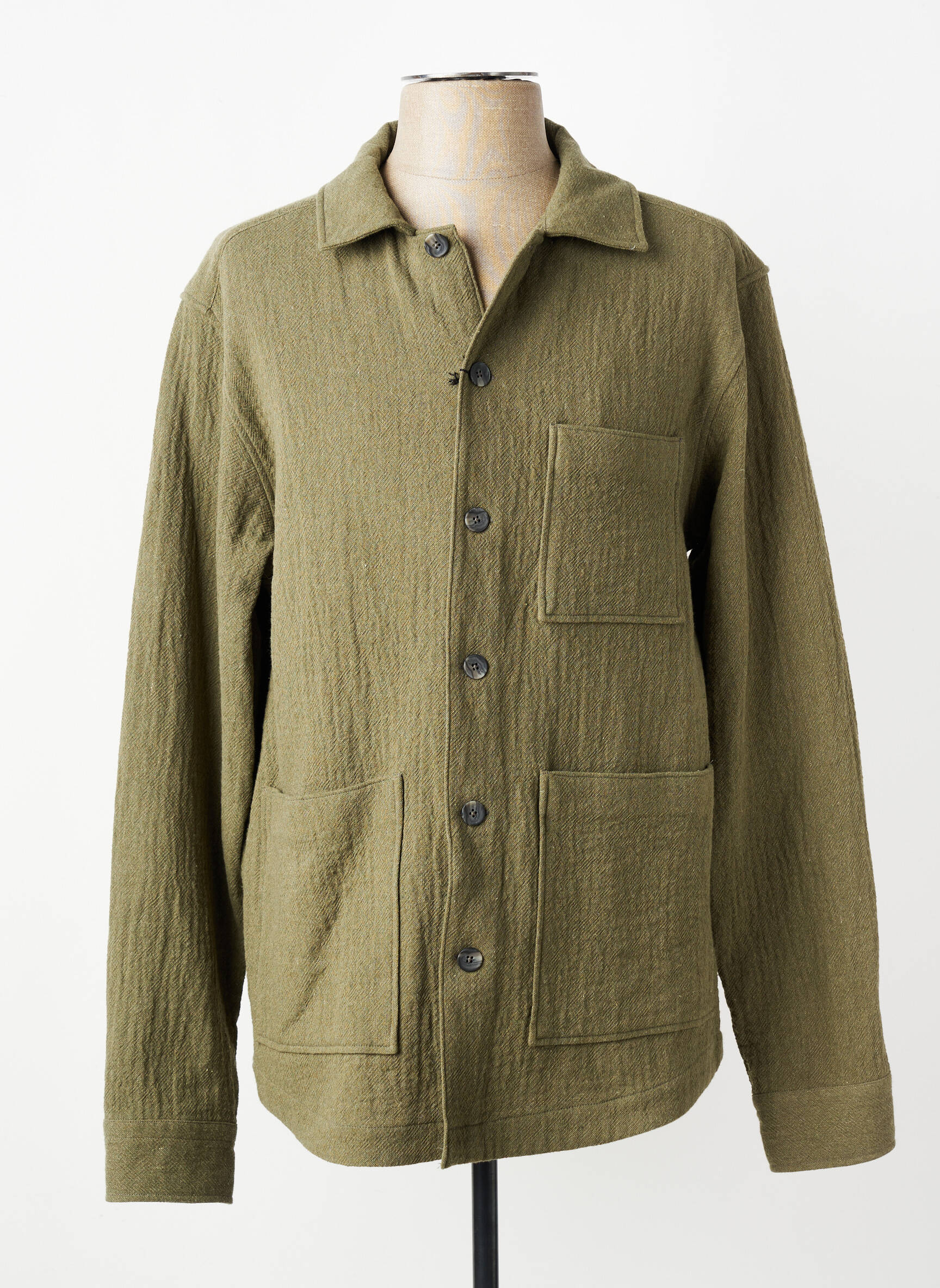 Veste casual fermeture boutonnée sur le devant vert XACUS homme
