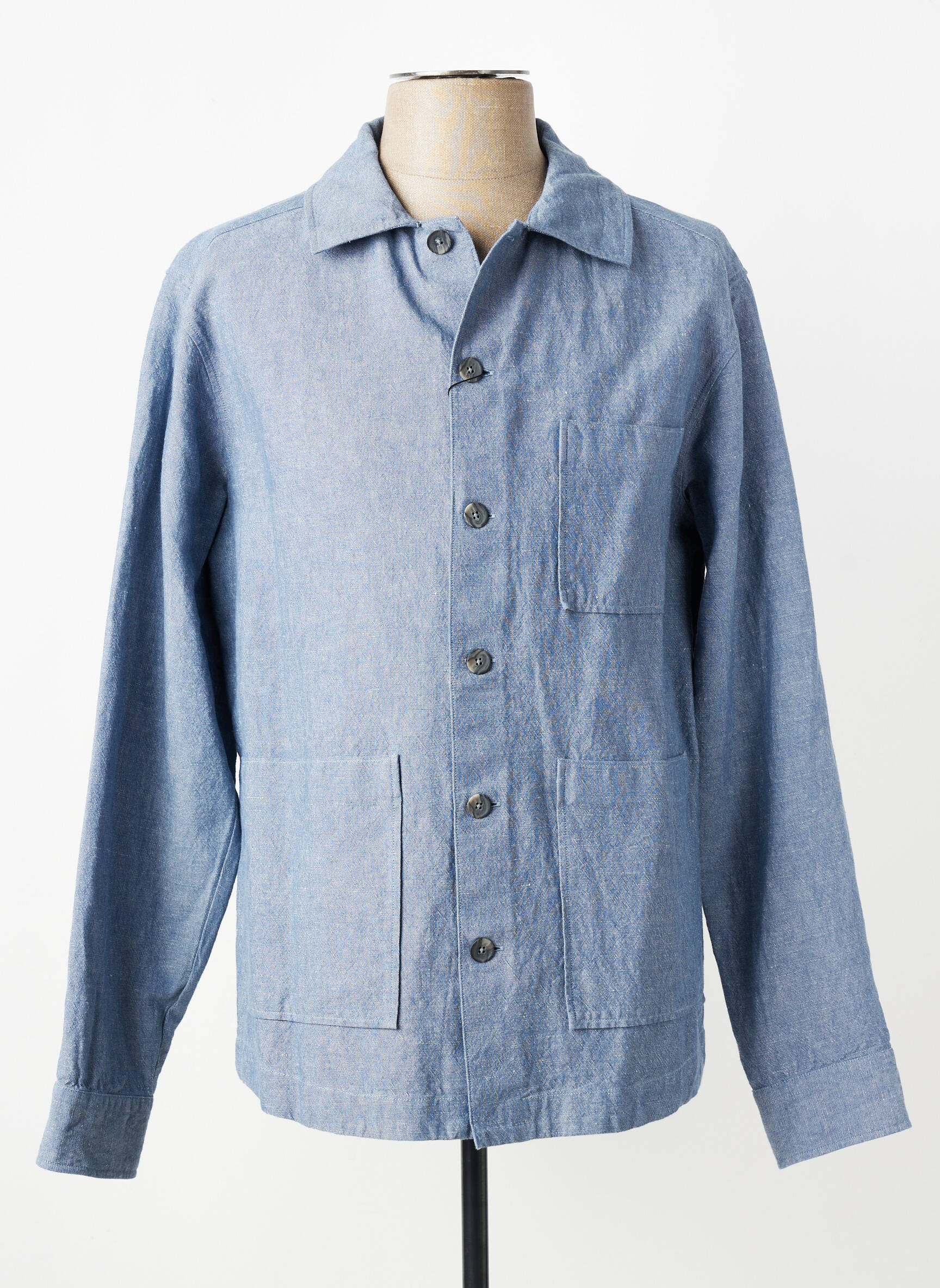 Veste casual fermeture boutonnée sur le devant bleu XACUS homme