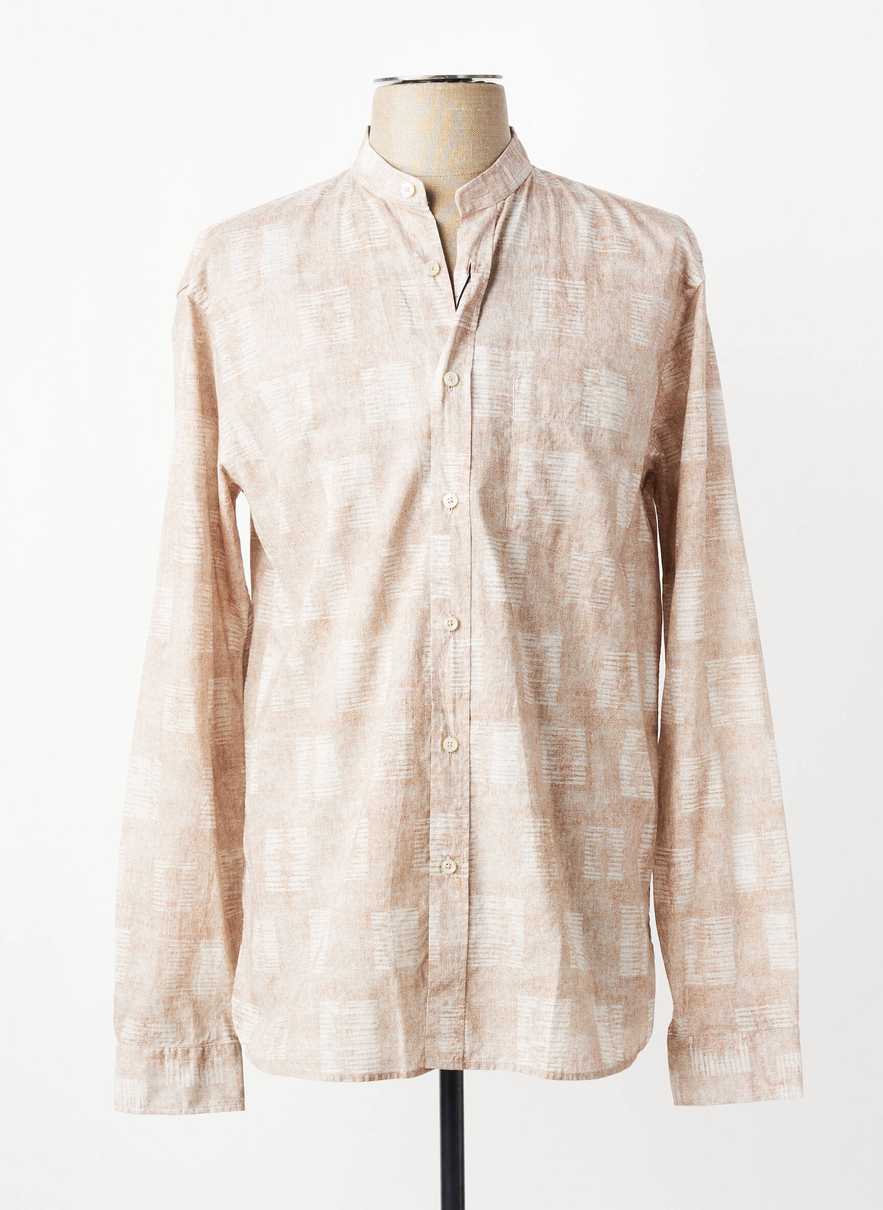 Chemise manches longues coupe cintrée marron XACUS homme
