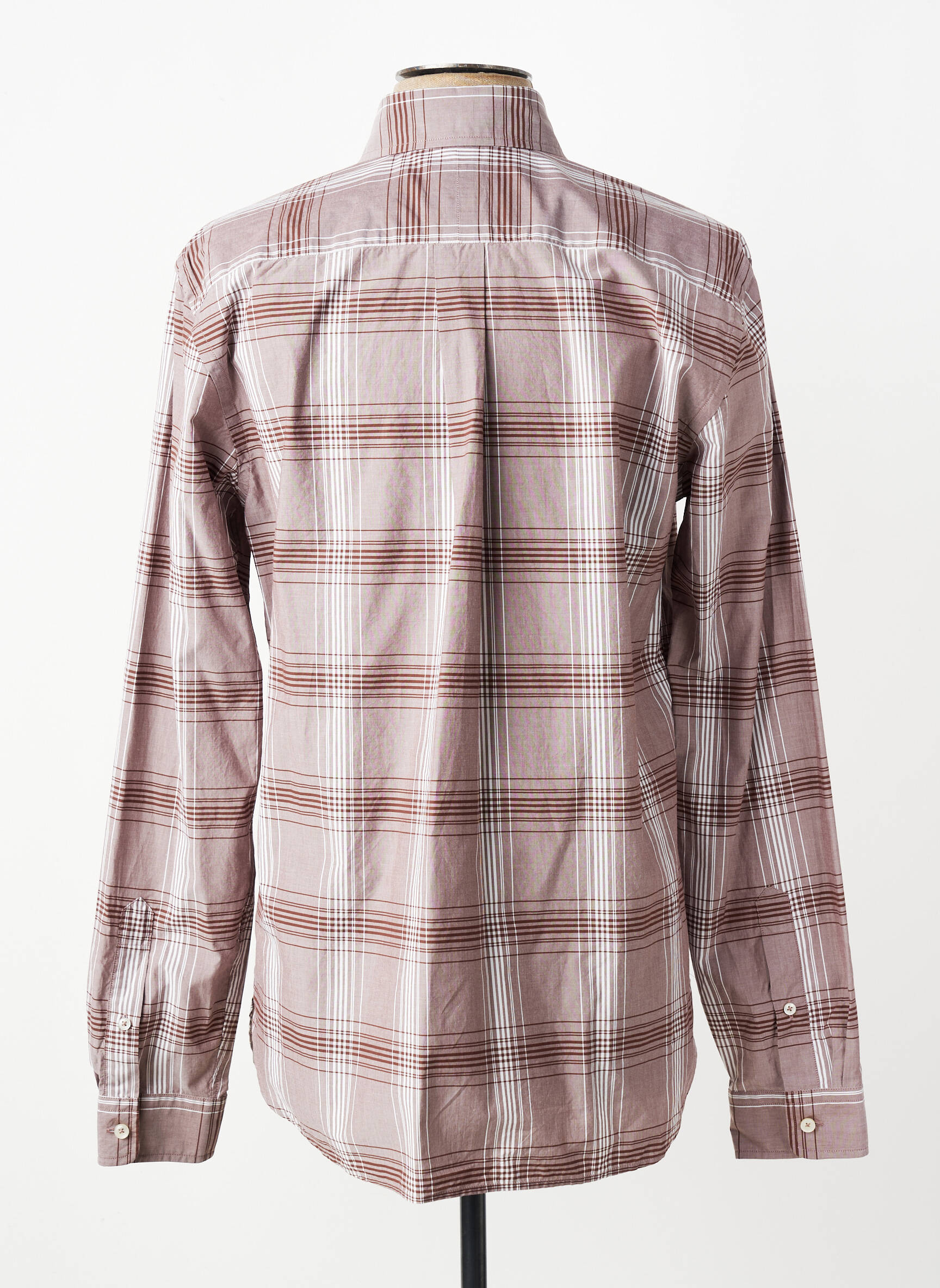 Chemise manches longues imprimé écossais marron XACUS homme