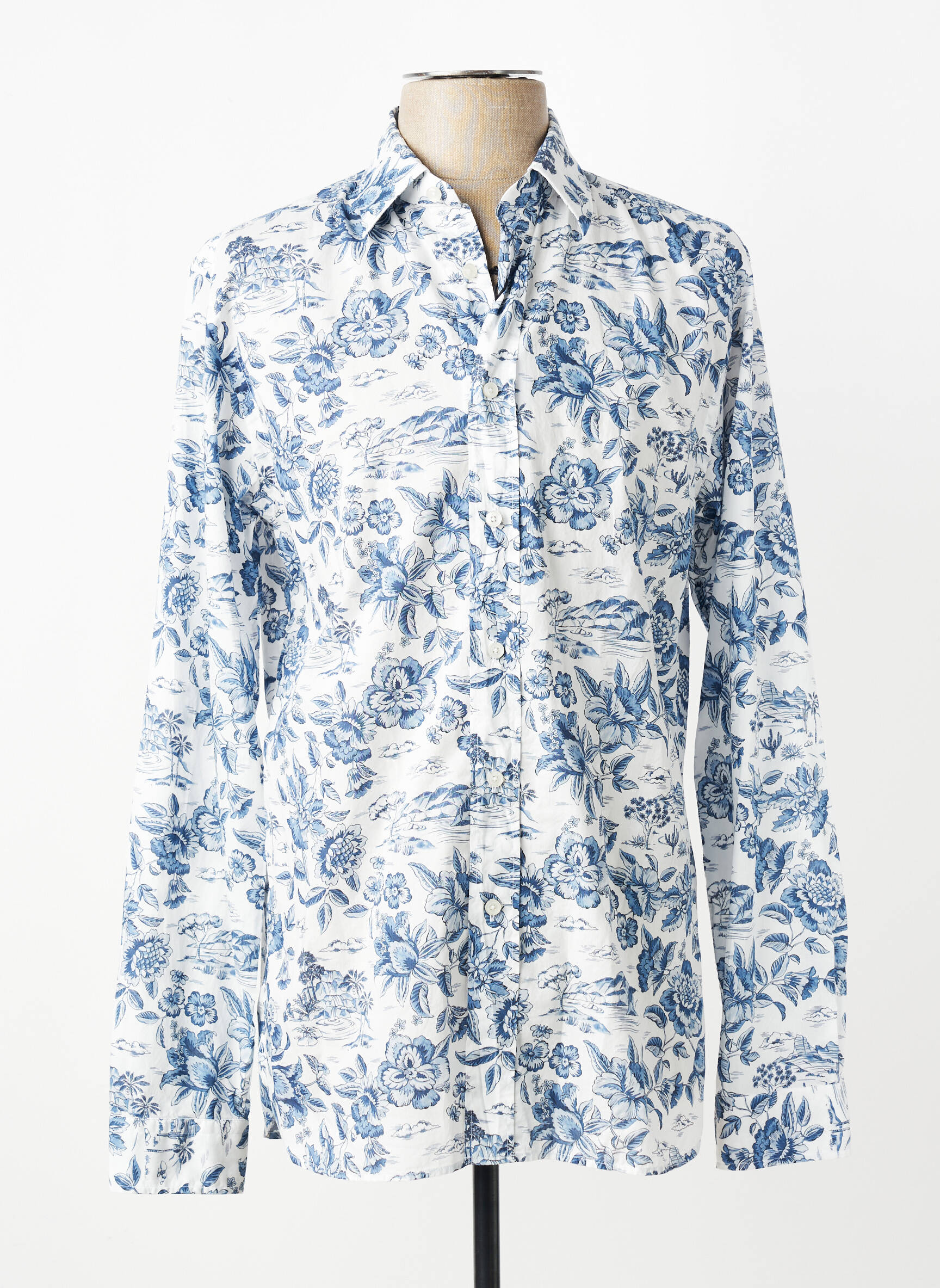 Chemise manches longues imprimé fleurs bleu XACUS homme
