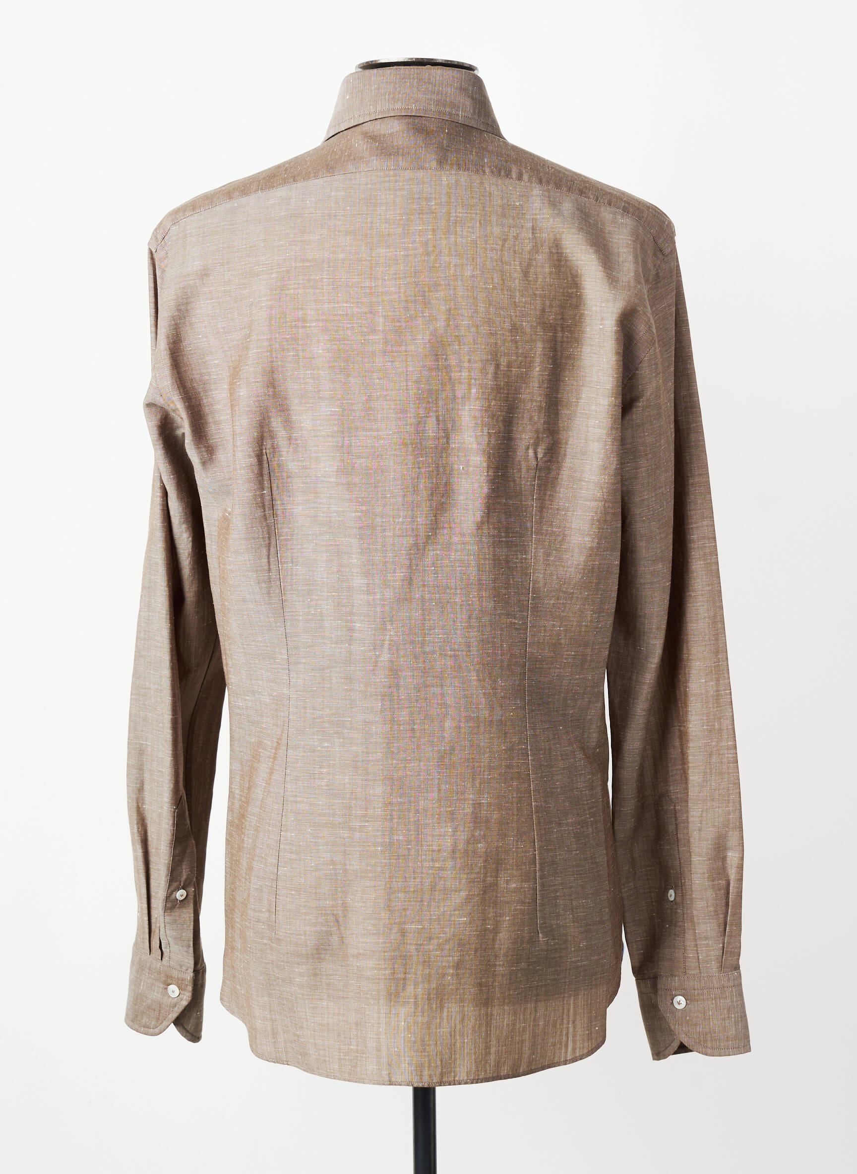 Chemise manches longues coupe cintrée marron XACUS homme