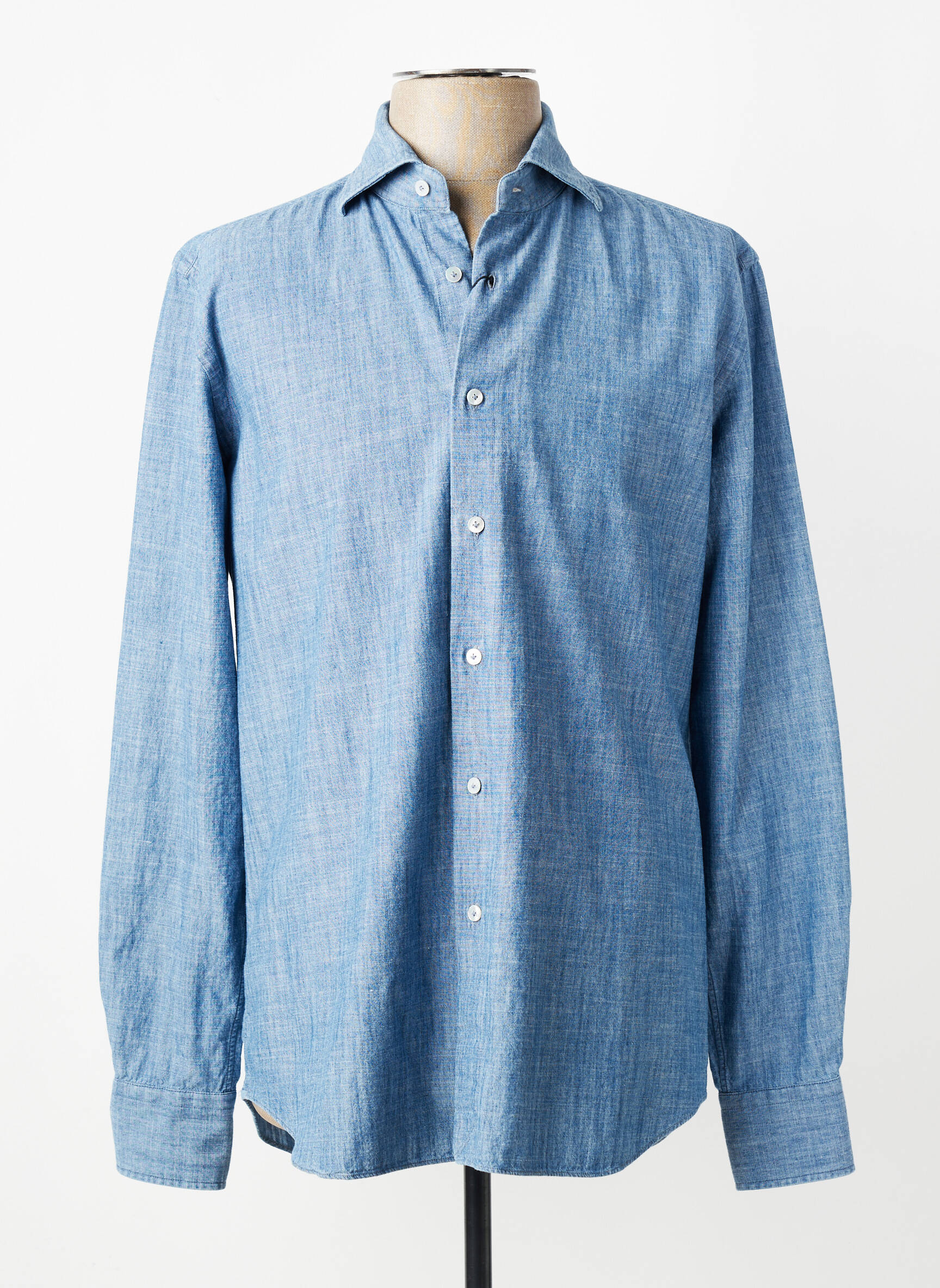 Chemise manches longues coupe cintrée bleu XACUS homme