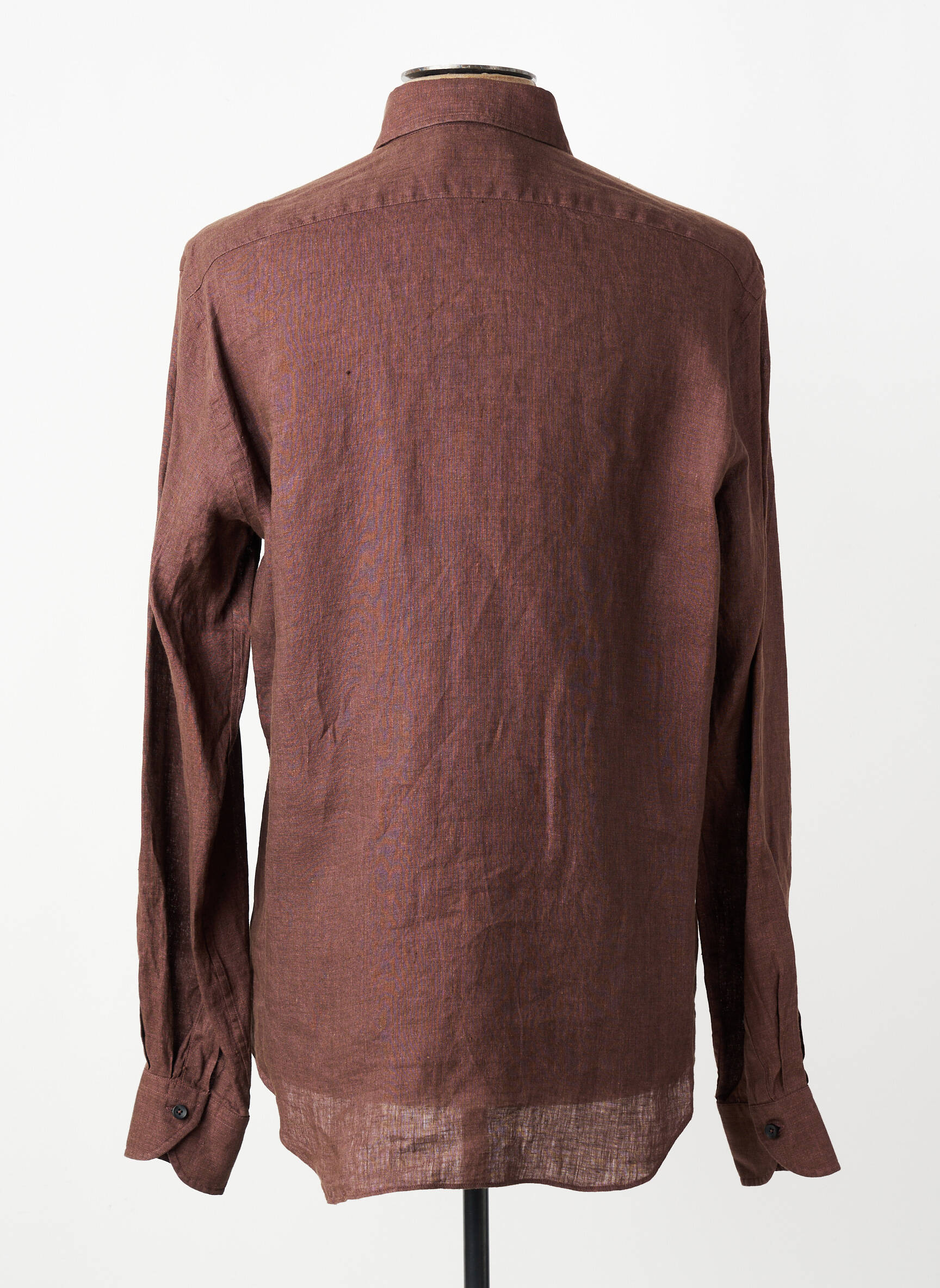 Chemise manches longues coupe cintrée marron XACUS homme