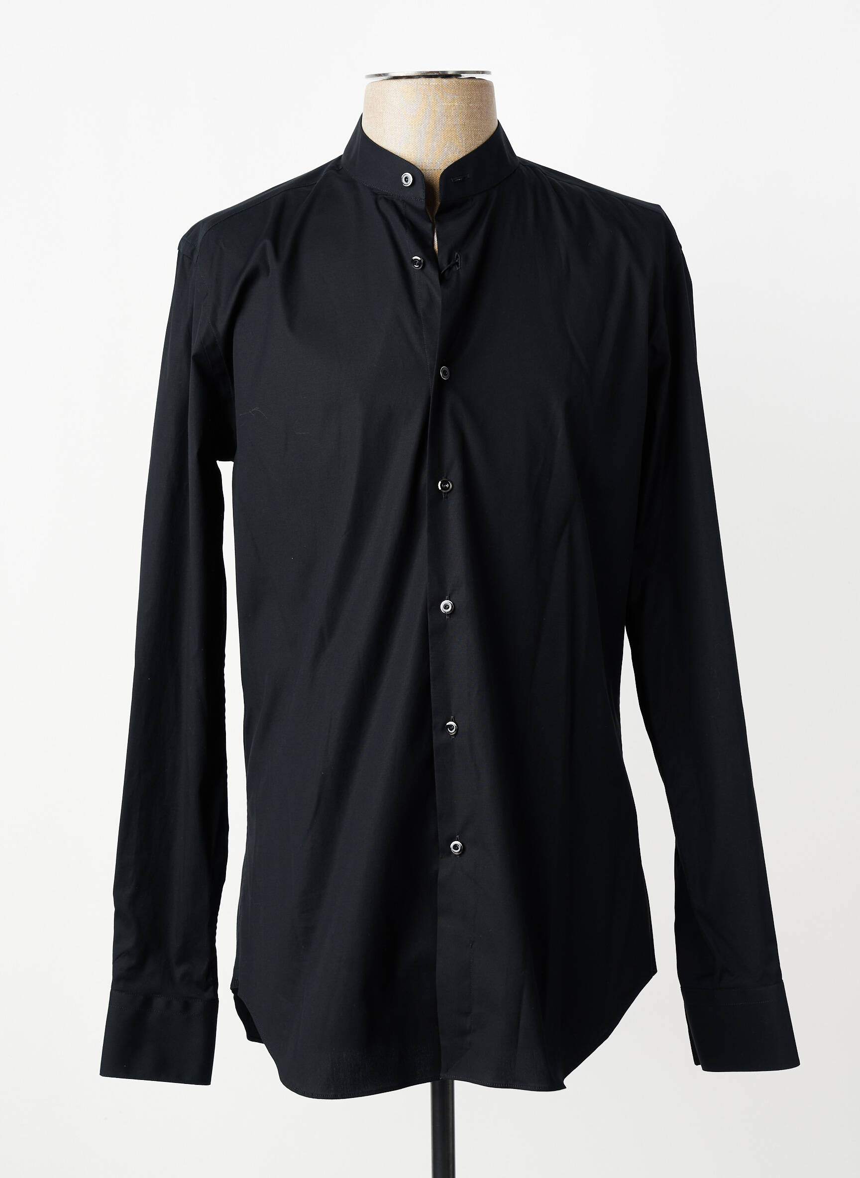 Chemise manches longues coupe cintrée noir XACUS homme