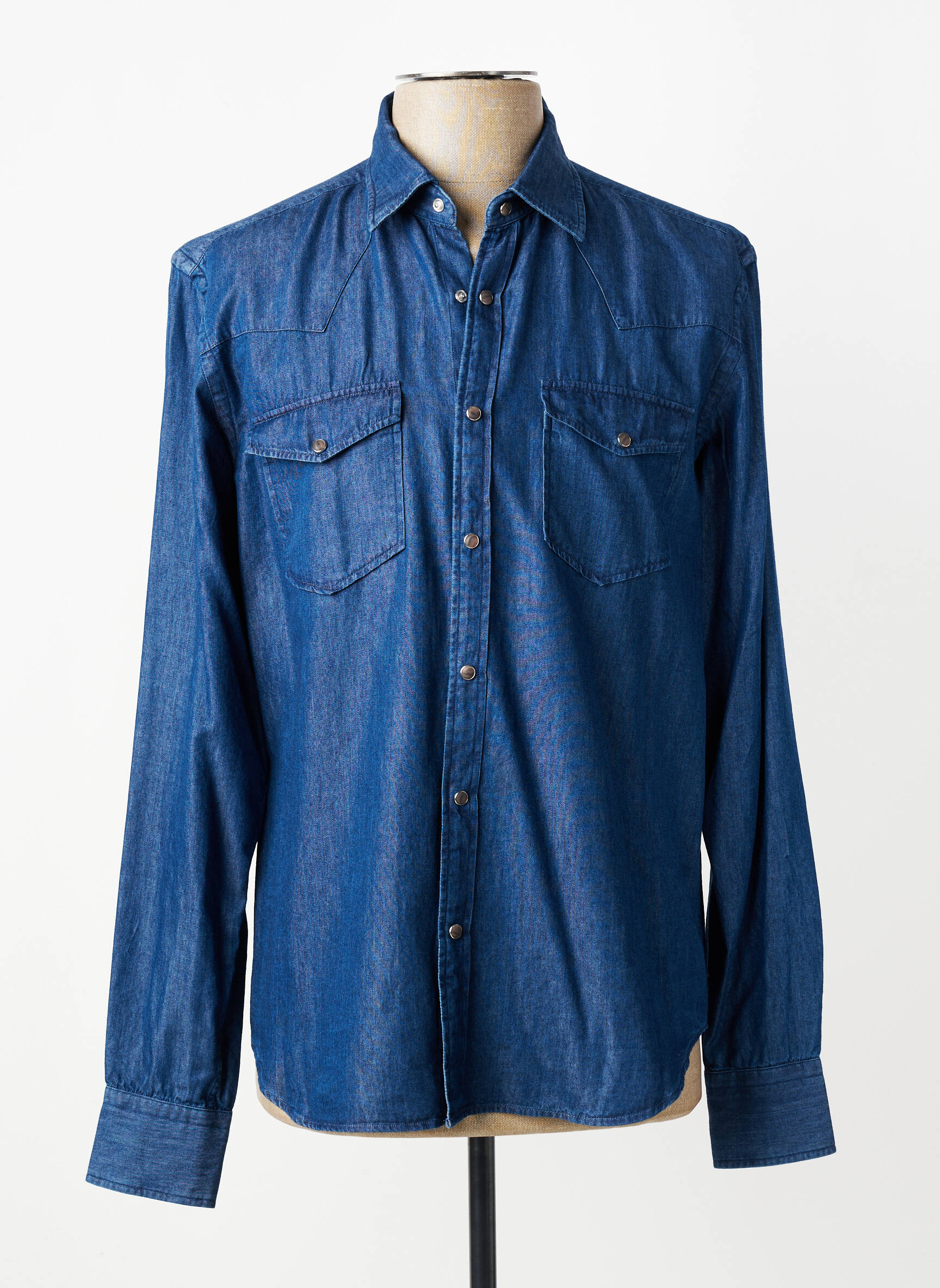 Chemise manches longues coupe cintrée bleu XACUS homme