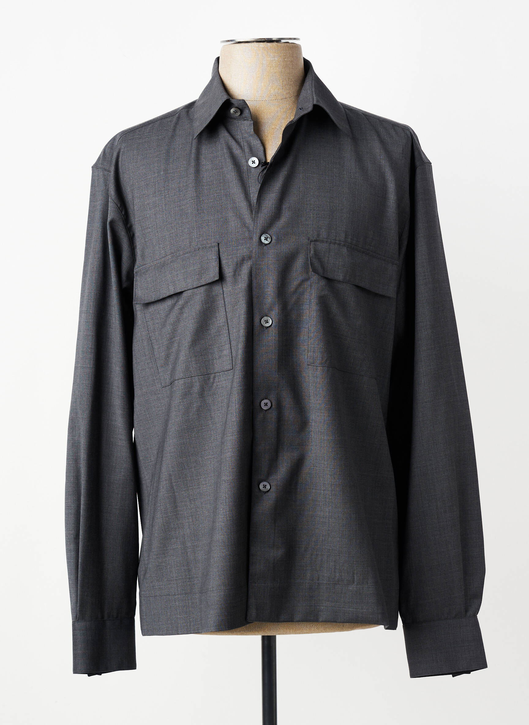 Chemise manches longues coupe cintrée gris XACUS homme