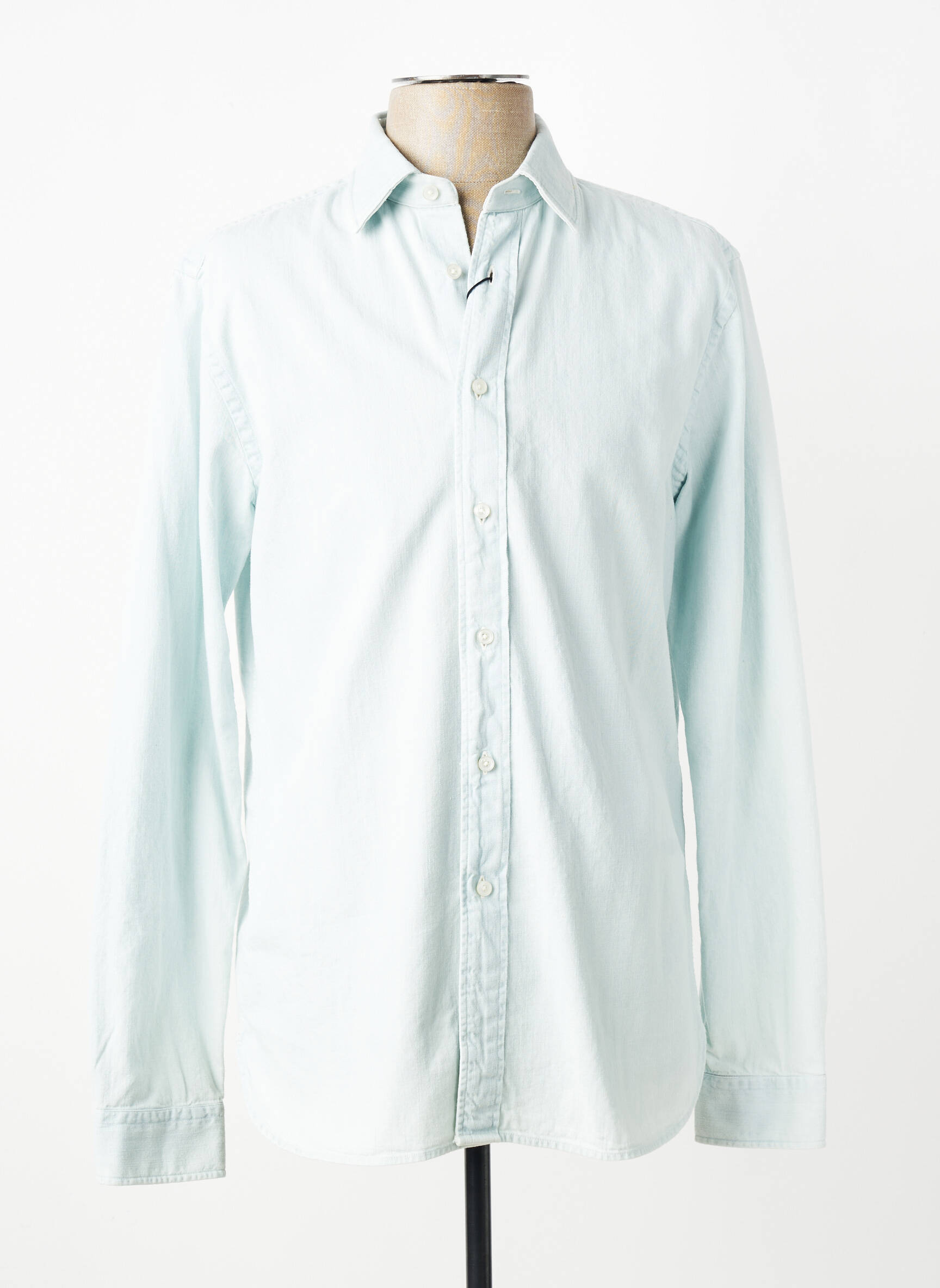 Chemise manches longues coupe cintrée bleu XACUS homme